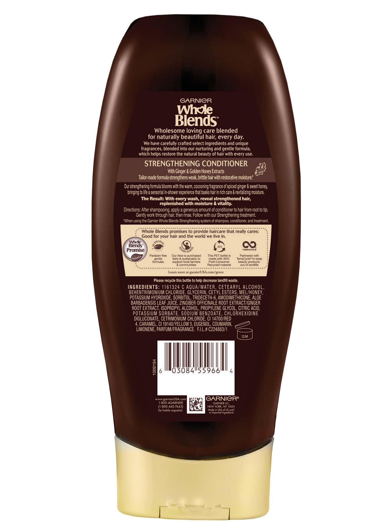Back view of Whole Blends Ginger Recovery Strengthening Conditioner.